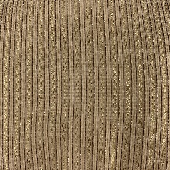 3.1 PHILLIP LIM Size 4 Gold Metallic Striped Sequin Bib Blouse - Picture 7 of 8